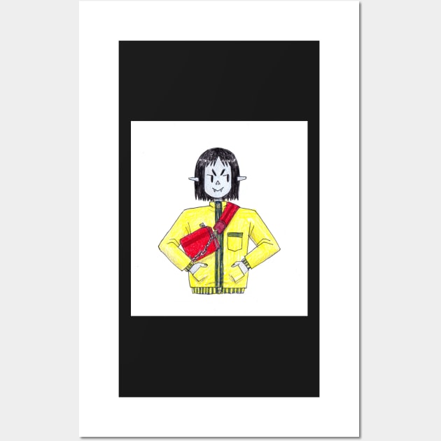 Marceline the Vampire Queen yellow jacket doodle Wall Art by sadnettles